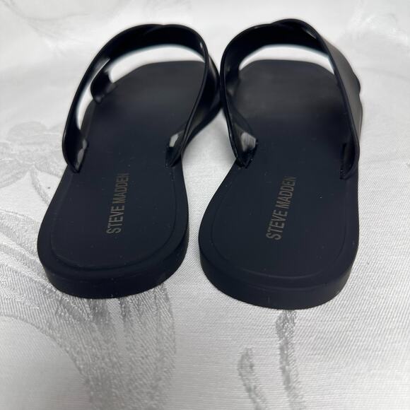 Steve Madden Sandals Womens Horizon Slide Flats Slip Black Casual Beach Size 7M - Picture 3 of 6